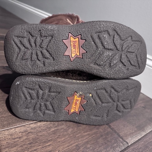 Born Nordic Winter Suede Shearling Lace Up Chocolate Brown Boots 8 - Picture 4 of 6